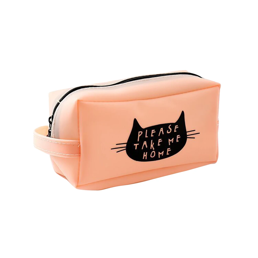 Animal Printed Zipper Pencil Bag Students Pen Cases Stationery Canvas Office Supplies Cute Pen Storage Box