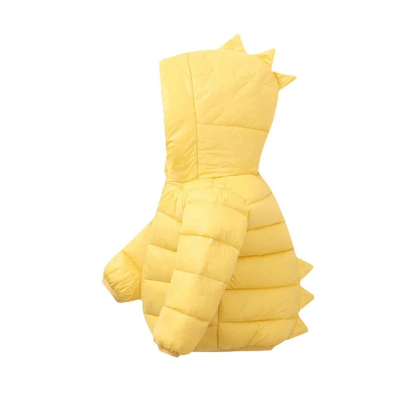 Baby Girls Hooded Down Jackets Coats Spring Boys Cartoon Dinosaur Thicken Warm Jacket Newborn Toddler Kids Girl Zipper Outerwear