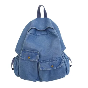 

2020 vintage style denim backpacks large size school bags for students casual travel backpacks drop shipping MN1733