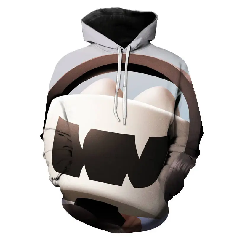 3D печать Новые мужские и женские модные толстовки marshmello электрическая толстовка с капюшоном для ди-Джея Мужская Повседневная Толстовка