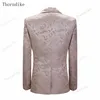 Thorndike Suits Mens Fashion Slim Business Blazer +Vest +Pants 3 Pieces Sets Male Boutique Tuxedos Suits Groom Best Wedding 3