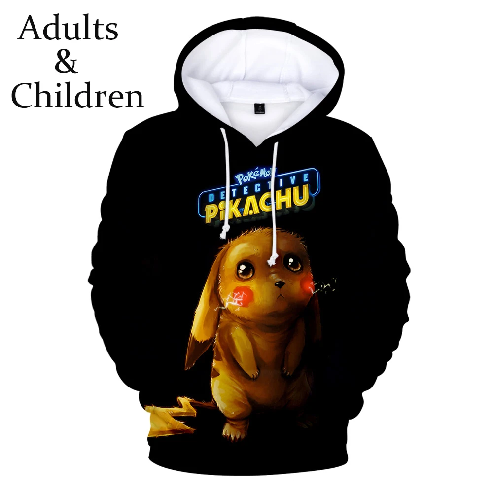Autumn Pokemon Detective Pikachu 3D Hoodies Men Streetwear children's Sweatshirt 3D Hoodies boy's/girl's Long Sleeve Kids Hoodie