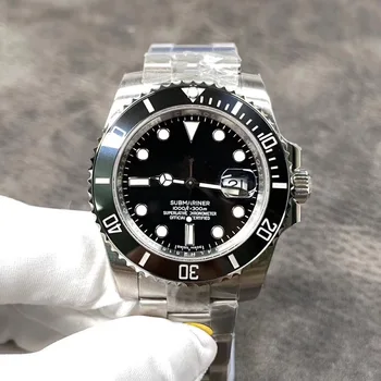 

top brand men's luxury watch black GMT series ceramic rose gold rlx 40MM dial date strap men automatic mechanical wristwatch