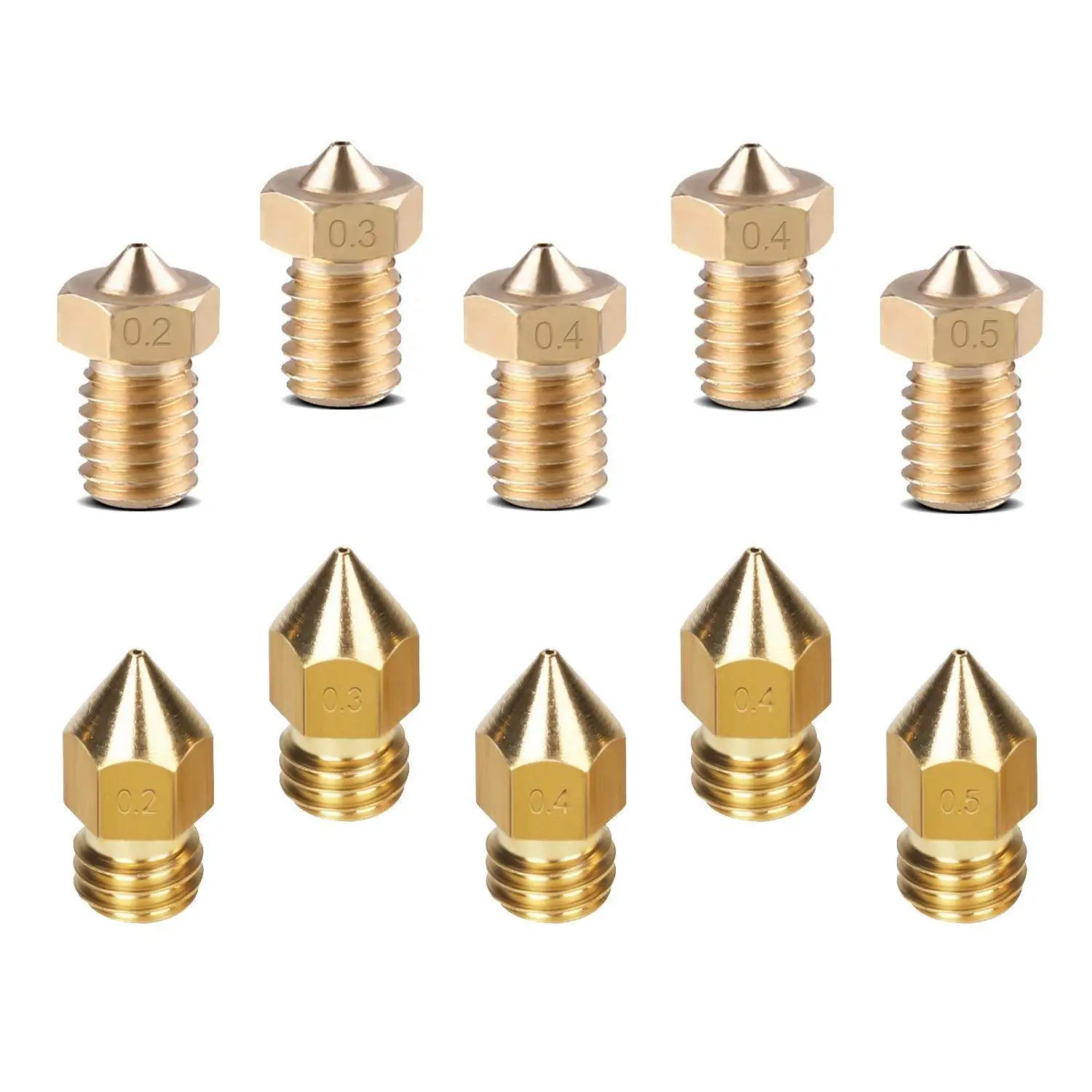 V6 j-головка Hotend Полный комплект с 5 шт. V6 сопло+ 5 шт. MK8 Латунное сопло+ 5 шт. 1,75 мм PTFE V6 горло для Makerbot 3d принтер