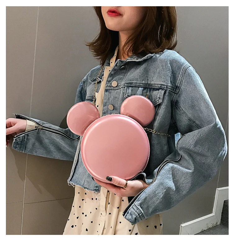 Disney Мультфильм Принцесса Леди Сумочка на плечо женская pu модная сумка мессенджер Микки Маус Милая круглая сумка Минни кошельки