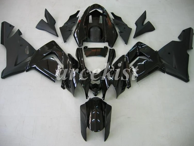 ABS мотоцикл обтекатели комплект подходит для Kawasaki Ninja ZX-10R ZX10R 2004 2005 04 05 10R Кузов Набор на заказ красный черный - Цвет: black