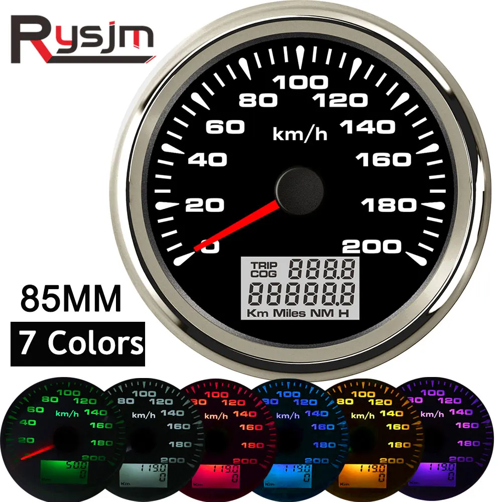 

7 Colors Backlight GPS Speedometer 85mm car odometer auto tuning tachometer instrument panel snelheidsmeter motor for bmw e46