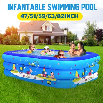 

1.2-2.1m Thickened Inflatable Swimming Pool Adults Baby Kids Water Sports Play Pool Bath Tub Garden Outdoor Indooe Swim Pool
