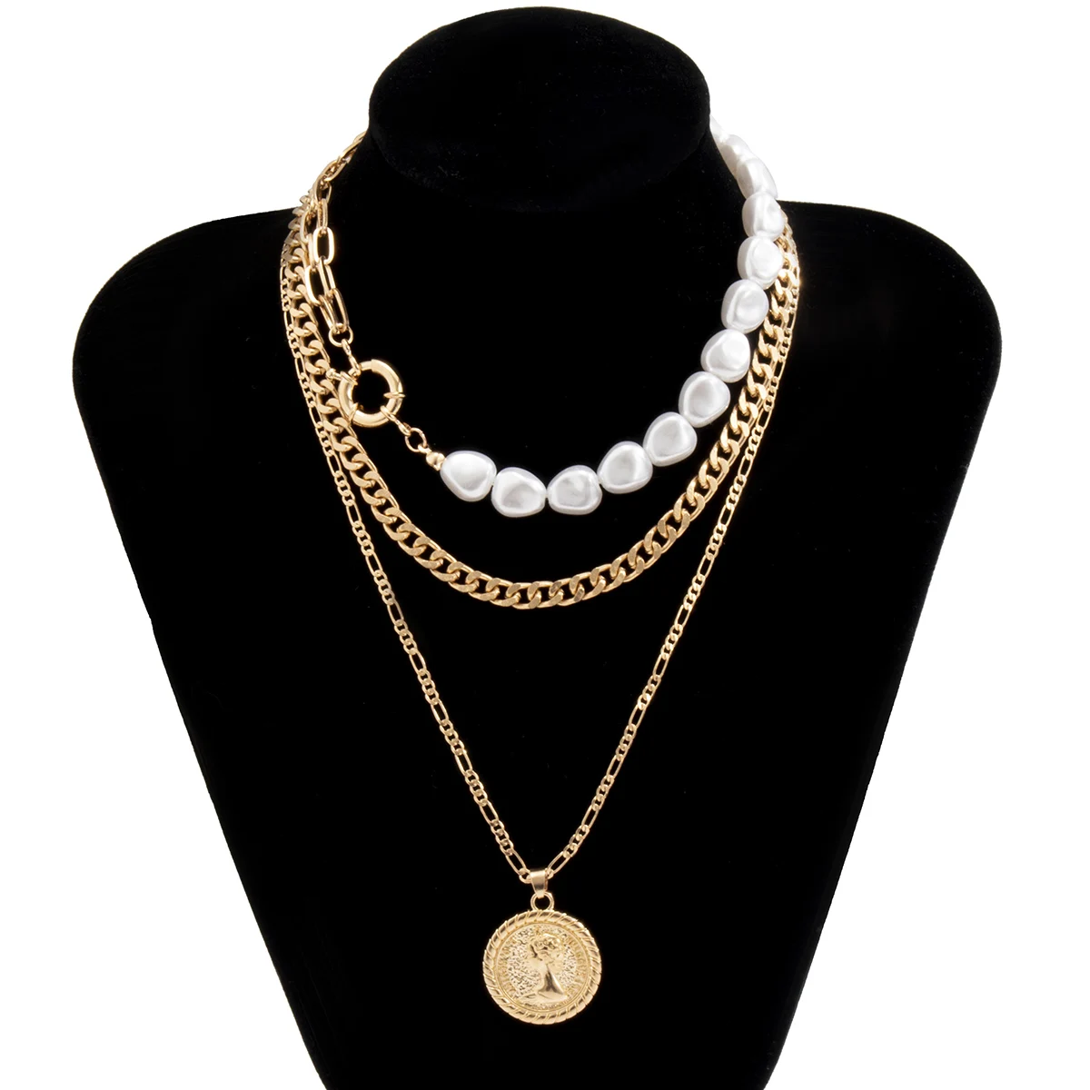 Pearl and Coin Pendant Bracelet - Image 3