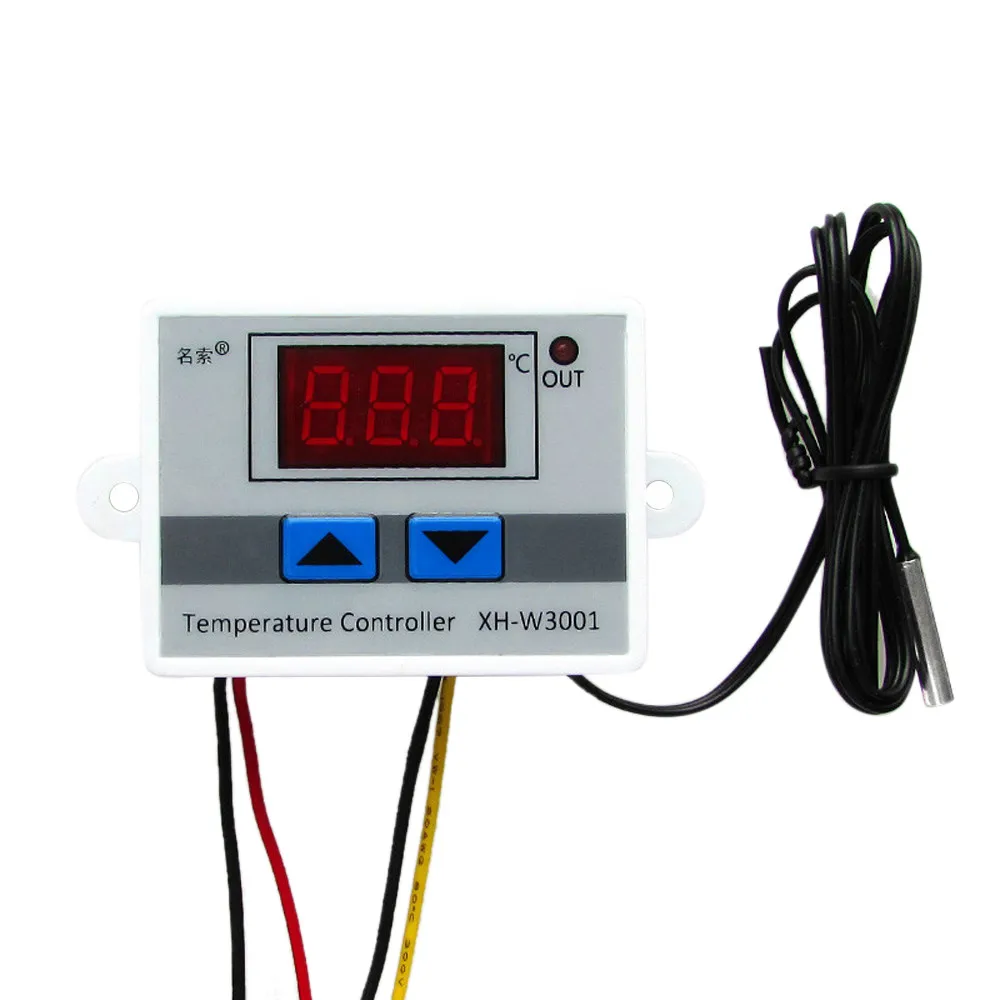 10A 12V 24V 220VAC Digital LED Temperature Controller XH-W3001 For Incubator Cooling Heating Switch Thermostat NTC Sensor