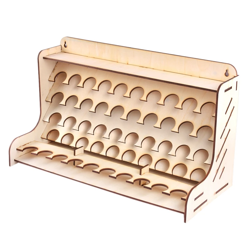 

50 Hole Wooden Pigment Bottles Storage Organizer Color Paints Stand Rack Holder Drawing Storage Tool