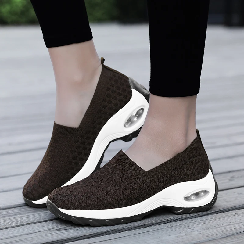 New Light Toning Shoes Women's Black Summer Mesh Shoes Trendy White Sneakers Spring 42 41 40 Indoor Shape Up Wedge