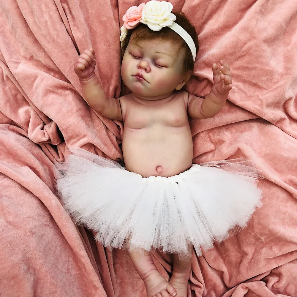  50 Super-simulated Full Silicone Reborn Girl Baby Doll Toy Masterpiec Vinyl Newborn Babies Amazing 