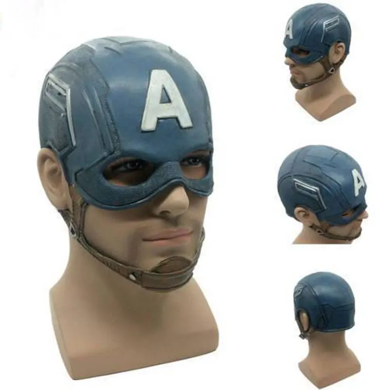 Капитан Америка 3 гражданская война Стивен Роджерс маска Капитана Америки Косплэй супергероя латекс Шлем Хэллоуин для Для мужчин вечерние опора