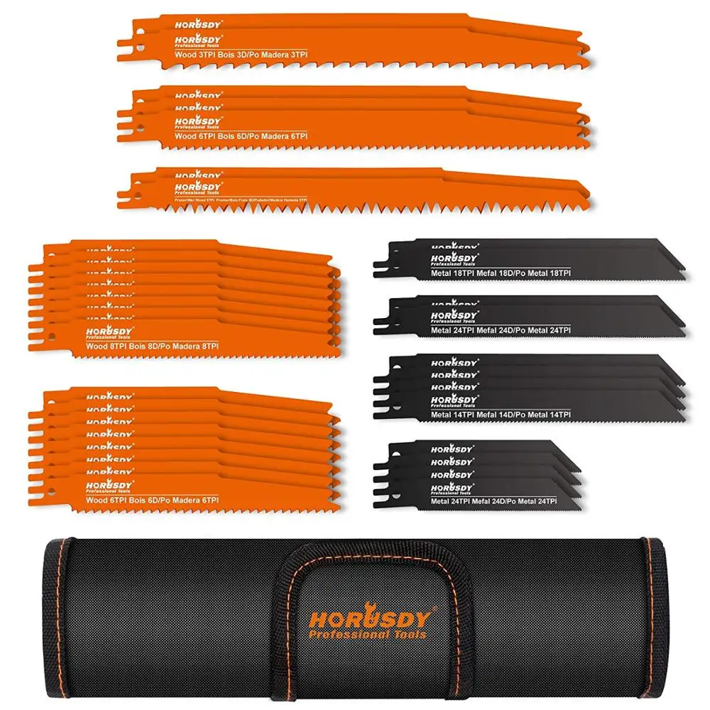 2021-34-piece  Reciprocating Saw Blade Set & Wood Pruning Reciprocating Saw Blades Sawzall Saw Blades (New Reciprocatin