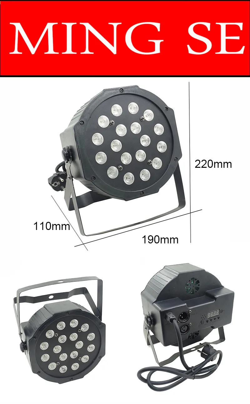 18 шт./лот 18X3 Вт led par огни RGB плоский par dmx512 управление AC90-240V профессиональное студийное диджейское оборудование новое
