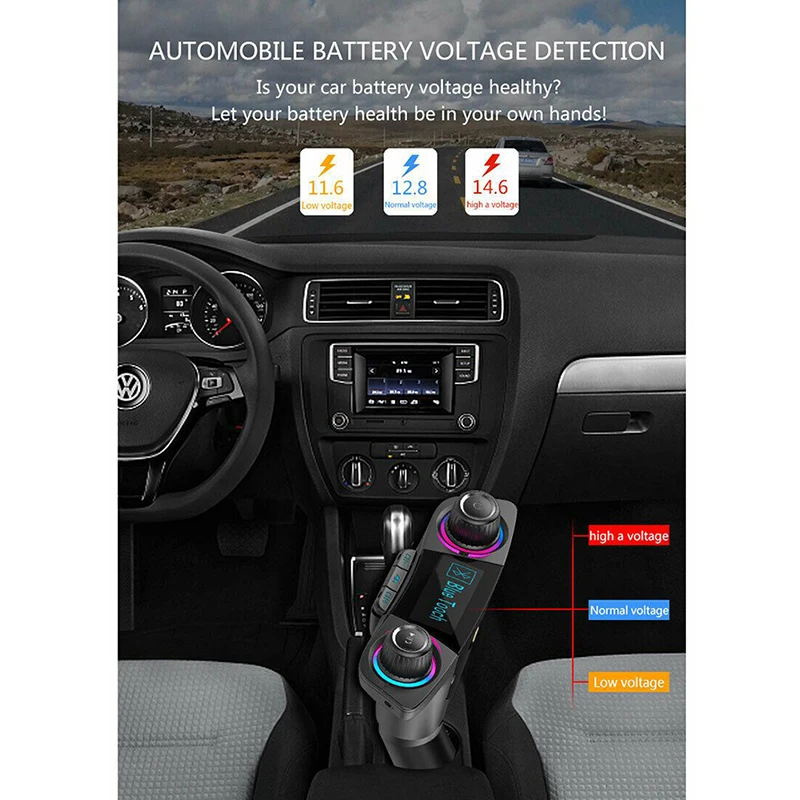 BT06 автомобильное Bluetooth радио, зарядное устройство MP3 музыкальный плеер с 1,3 дюймовым ЖК-экраном с двумя портами usb зарядка