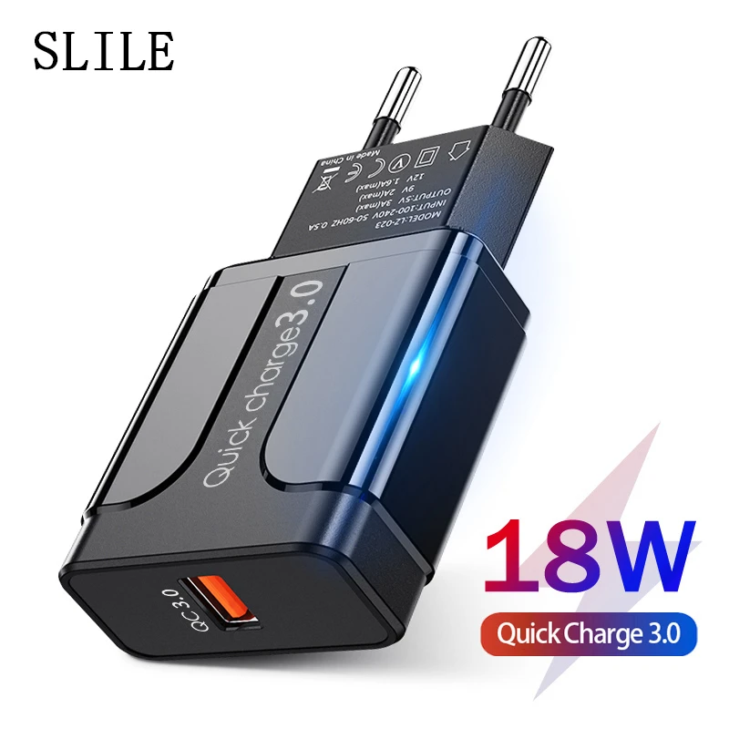 

Mobile Phone Charger Quick Charge QC 3.0 4.0 18W Fast Charging EU US Plug Adapter Wall USB Charger For iPhone Samsung Xiaomi