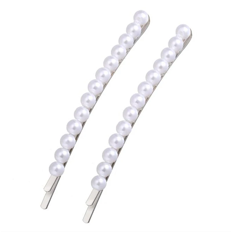 Single row of pearls Корейская мода, белый жемчуг заколки для волос для женщин заколка для волос шпильки трендовые ручной работы аксессуары для укладки волос подарок для девочки D40 - Цвет: Single row of pearls