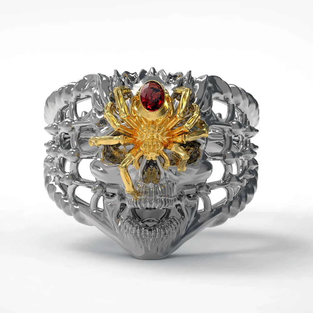 Punk-Hip-hop-Golden-Jewelry-Cold-Skull-Rings-For-Men-New-Arrival-Crystal-CZ-Ring-Men (7)