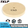 2Pcs 6 inch Wool Felt Polishing Wheel Polisher Disc Pad Buffing Metal Glass 150 x 25 mm