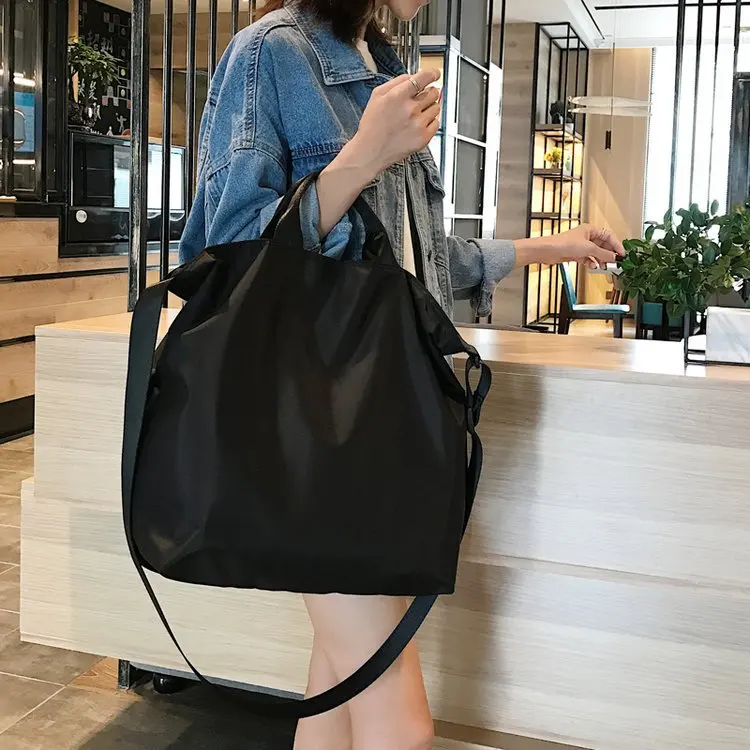 Многофункциональные женские нейлоновые сумки, модная Вместительная дорожная сумка, спортивные сумки через плечо для покупок, черные, синие сумки через плечо, LW0156 - Цвет: black