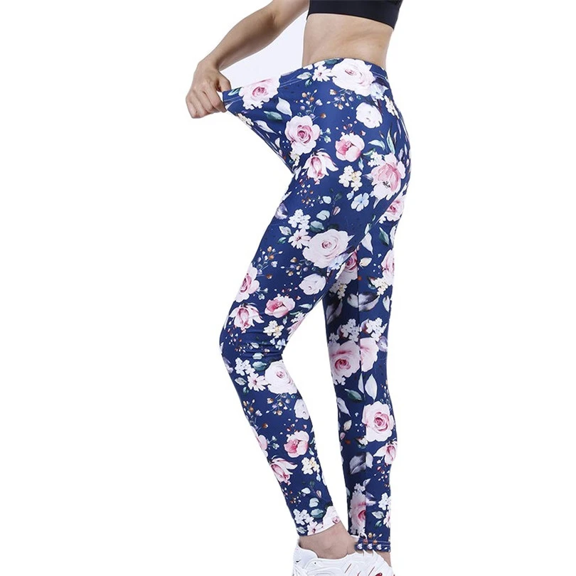 zyia leggings CUHAKCI New Petal Digital Color Printing Leggings Punk Women Leggins Stretchy Trousers Casual Pants scrunch leggings