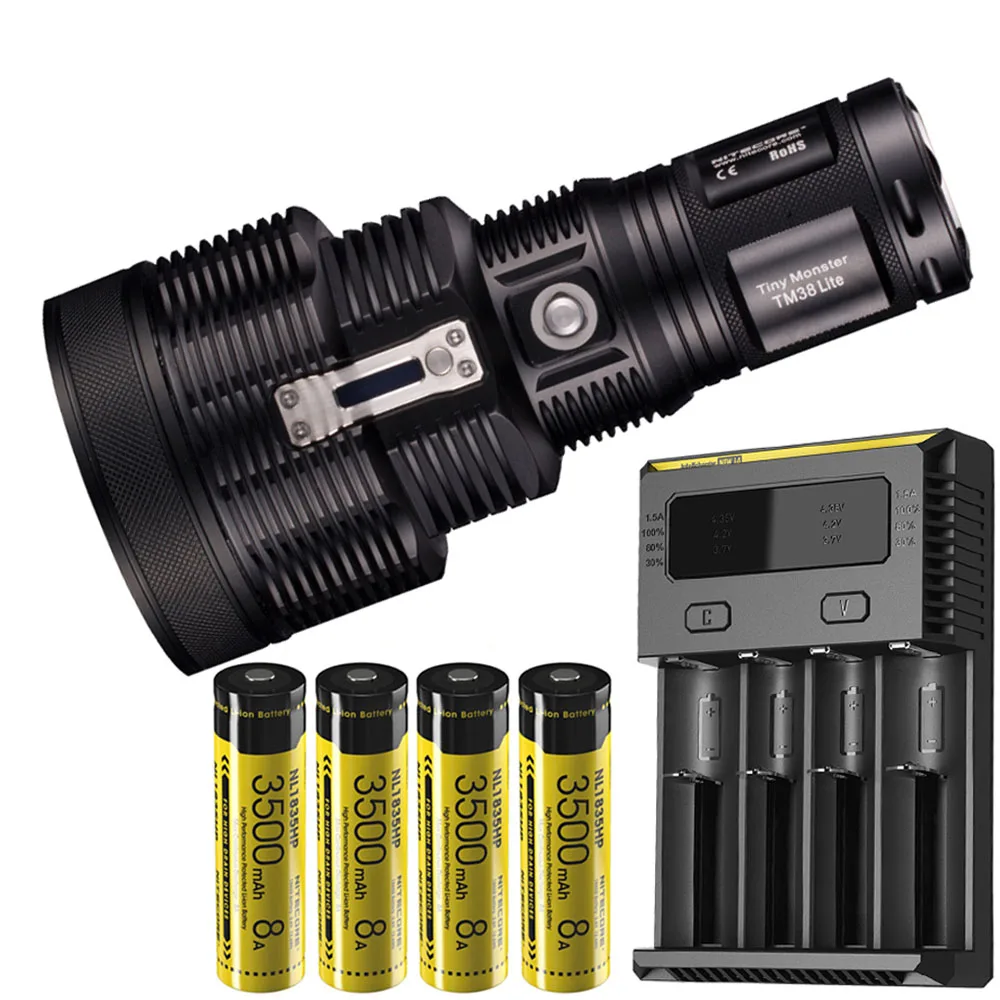 NITECORE TM38 Lite Портативный фонарик CREE XHP35 HI D4 max 1800 люминесцентный перезаряжаемый фонарик пледы 1400 метр уличный фонарик - Испускаемый цвет: TM38Lite NL1835HP I4