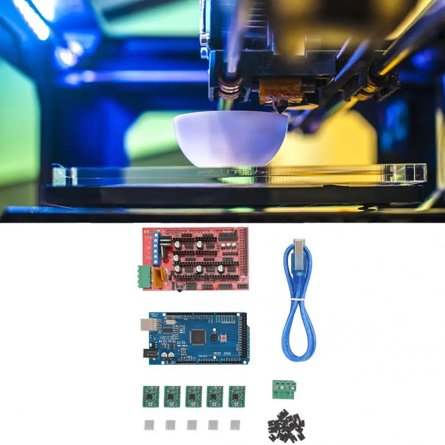 1 комплект 3D-принтера Mega2560 основная панель управления+ панель управления RAMPS1.4+ плата привода A4988