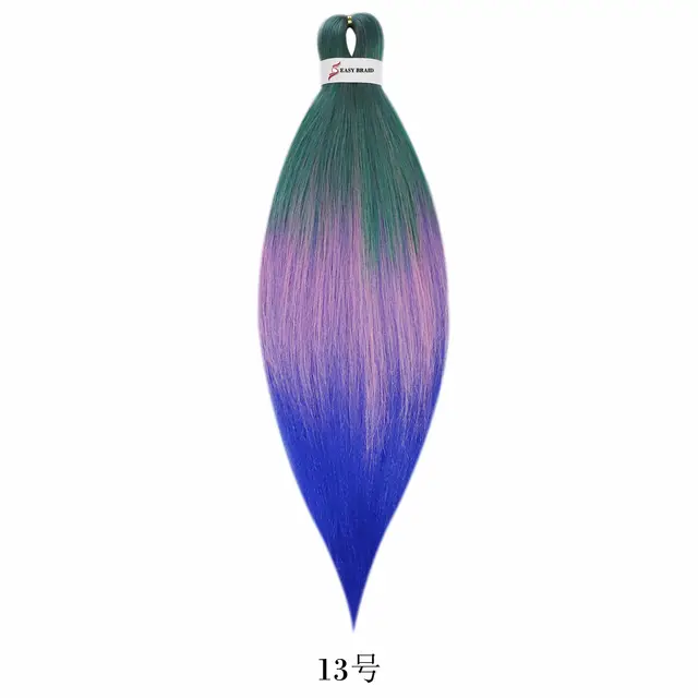 Pre Stretched Kanekalons Braiding Hair Easy Crochet Braid Hair Extension Yaki Straight Ombre For Woman Aigemei EZ Braids 13