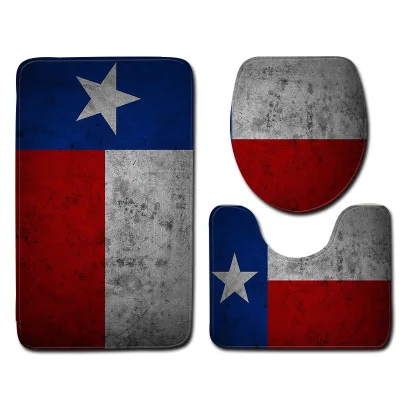 3 pcs Bath mat set Национальный флаг ванная комната коврик для ванной крышка для унитаза ванная комната ковер коврики украшение дома фланелевый Набор ковриков для ванной - Цвет: 3 pcs Bath mat set