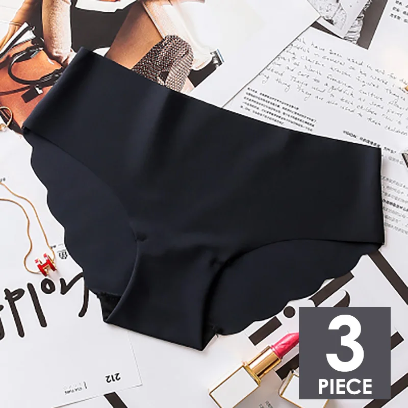 J 3pcs 3 шт./компл. Seamles Ice Silk трусы для Для женщин сексуальные трусы с низкой посадкой ультра-тонкое нижнее белье стринги женские трусы, интимное# D - Цвет: J 3pcs