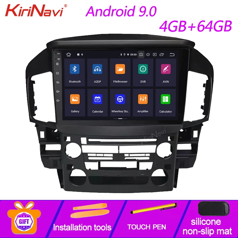Автомобильная магнитола KiriNavi " 1 Din Android 9,0 для Lexus RX300 автомобильный DVD мультимедийный плеер Авто gps навигация Bluetooth Радио Automotivo