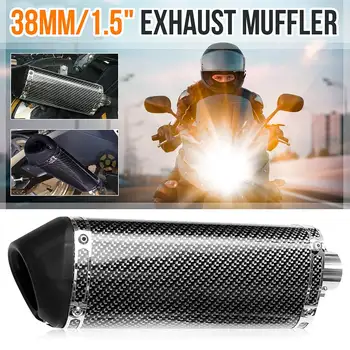

38mm 320mm Motorcycle ATV Exhaust Muffler With Movable Silencer Carbon Fiber Universal for Yamaha for Honda
