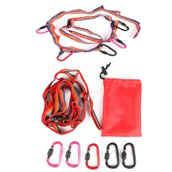 

Outdoor Tool Portable Snap Hook D Shape Lanyard Aluminum Hanging Rope Durable Survival Lock Hook Camping Hiking Equipment