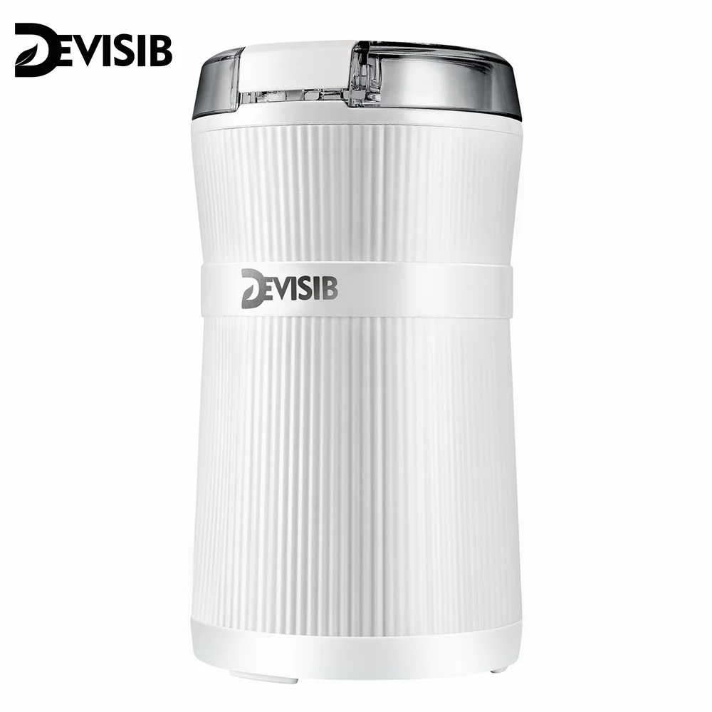 DEVISIB-Molinillo Eléctrico de café, 50g, con cuchilla de acero inoxidable y cepillo de tazón, incluyendo para hacer granos, nueces, especias, granos de azúcar