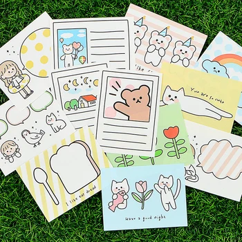 

Kawaii Cute Cat Bear Memo Pad Sticky Notes School Office Supply Notepad Student Stationery IME2370
