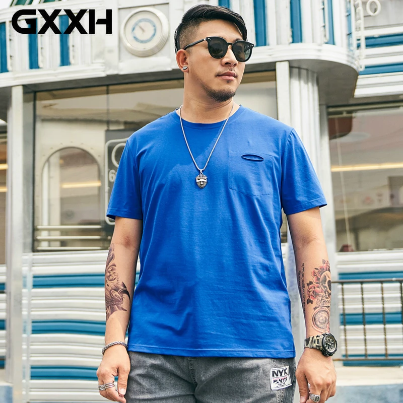 GXXH большой размер d магазин мужской Популярная брендовая летняя футболка размера
