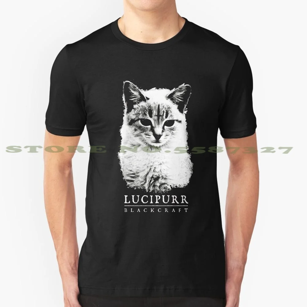 Крутая дизайнерская модная футболка Lucipurr град дымовая кошачья мята дым 666 сатана