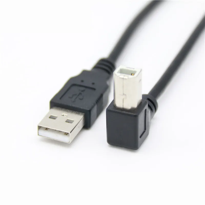 Right-Angle USB 2.0 A to B Printer/Scanner Cable (0.3m-1.5m)