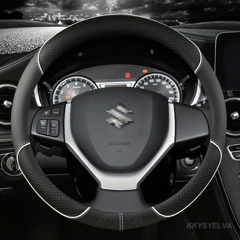 Car SteeringWheels Cover 38cm 15" For Suzuki Alivio/Ciaz Baleno Celerio Jimny SX4 SCross Grand