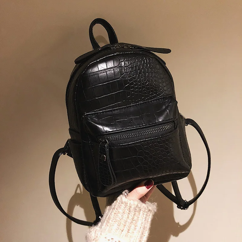 

Crocodile Pattern Backpack 2020 New Style PU Backpack Women's Fashion Small Backpack