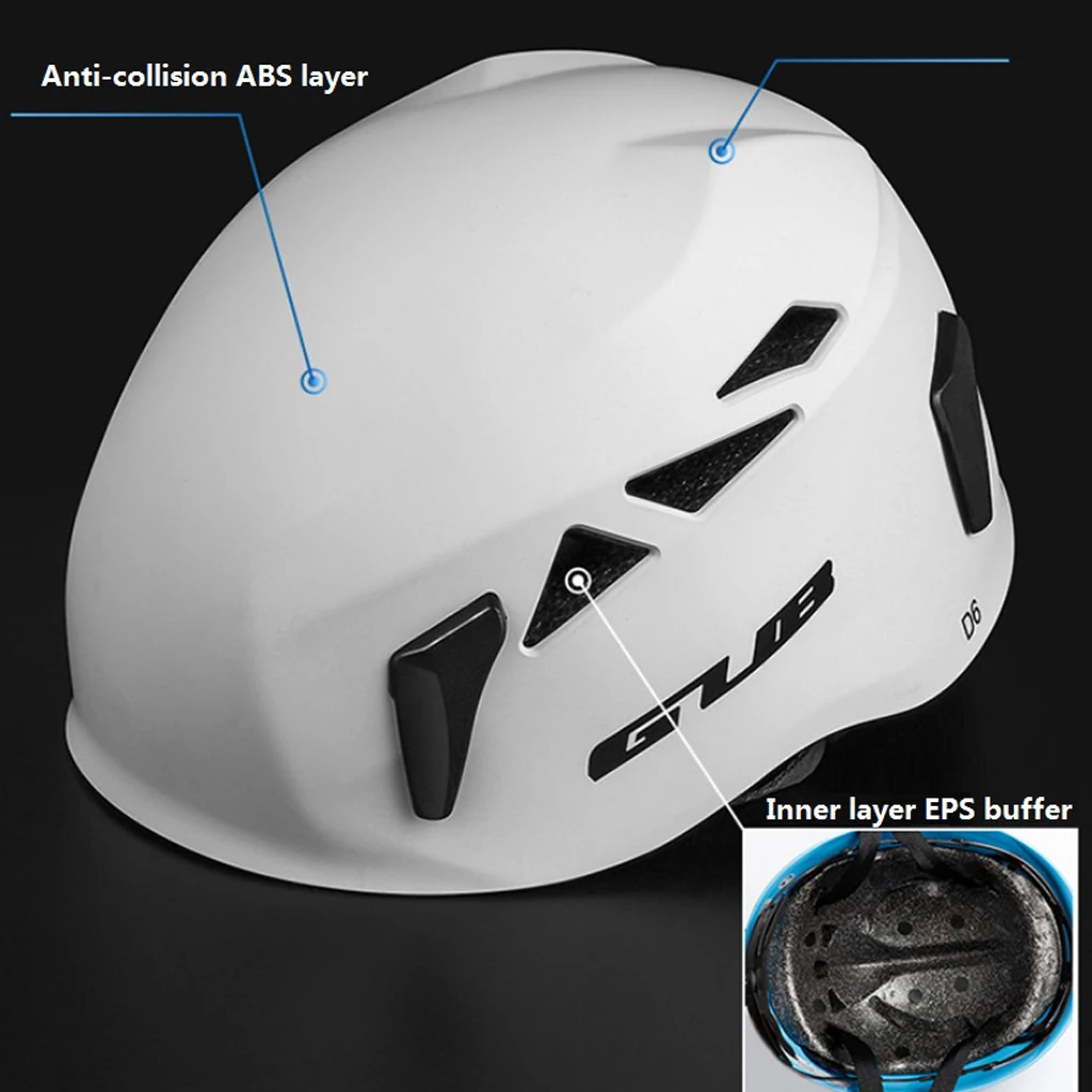 Safety Helmet Rock Climbing Tree Caving Kayaking Rappel Rescuing Hard Hat, 4 Colors Optional (Adjustable：52-62CM)