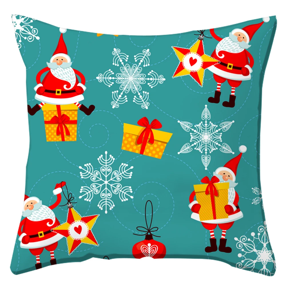 Homesky Merry Christmas Cushion Cover 45x45cm Decoration Pillowcases Santa Claus Polyester Throw Pillow Case Cover - Цвет: LP002-A