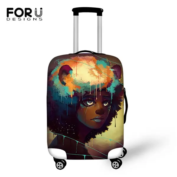 FORUDESIGNS/Пыленепроницаемый Чехол для багажа с рисунком в африканском стиле для девочек, чехол для чемодана, дизайн афро-искусства, водонепроницаемый для дорожных принадлежностей - Цвет: CDWX3995LMS