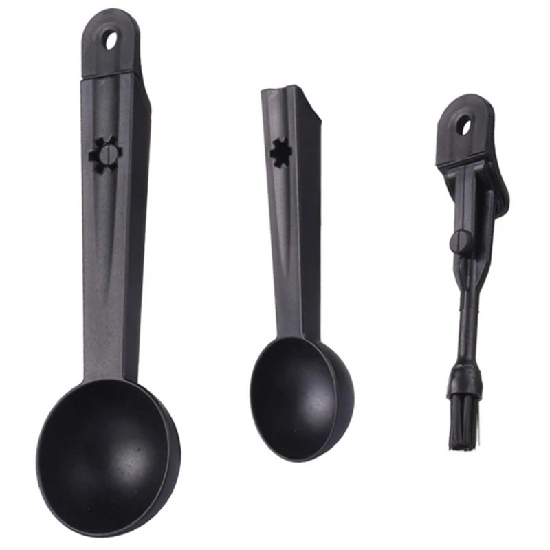 

2 in 1 Coffee Scoop Coffee Bean Spoon With Coffee Machine Cleaning Brush Kitchen Supplies
