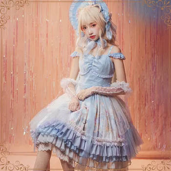 

Piano & Kitten ~ Sweet Off the Shoulder Lolita Dress Fairy Party Dress by YLF