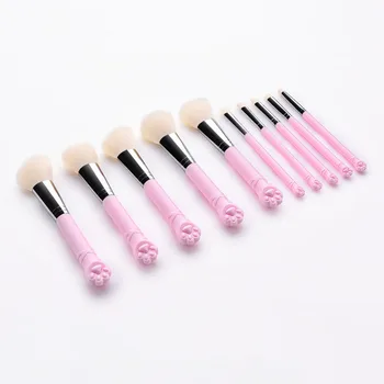 

10Pcs Makeup Brushes Kit Blush Loose Powder Brush Foundation brush Eyebrow Eyeshadow Brush Lip Brush Beauty Make Up Brushes