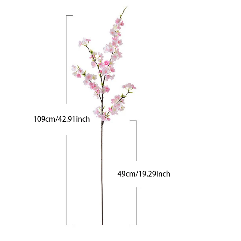 silica gel for drying flowers 109cm Artificial Silk Flowers Fake Cherry Blossom Long Branch Wedding Arch Party Backdrop Home Wall Decor Accessory Photo Props dried bouquet