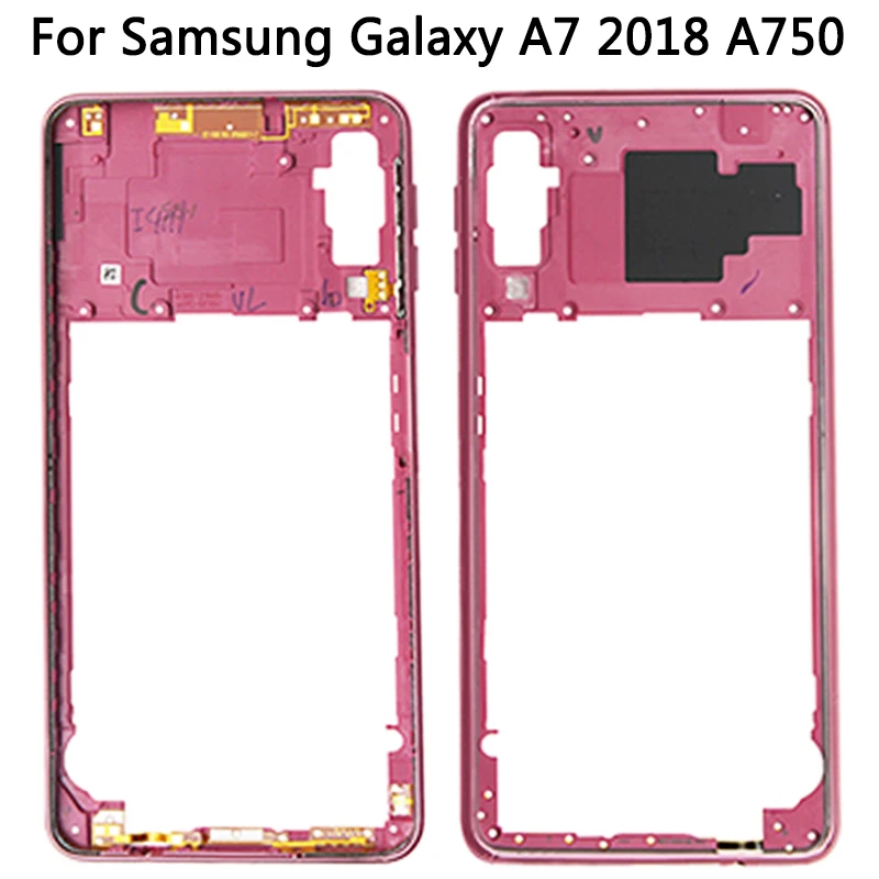 Для samsung Galaxy A7 A750 Задняя крышка батареи+ средняя рамка+ футляр для сим-карты Замена A750 полный корпус крышка батареи